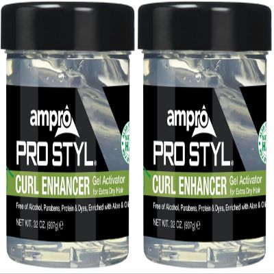 AmPro Pro Styl Curl Enhancer - Gel Activator with Olive Oil to Moisturize and Define Coils and Waves - Helps Protect and Hydrate Hair Shaft - Tames and Adds Shine to Tresses - Extra - 32 oz
