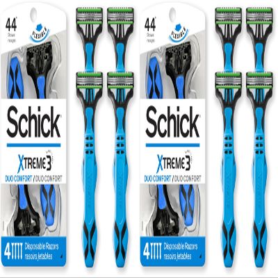 chick Xtreme 3 Duo Comfort Disposable Razor for Men, 4 Count (Pack of 2)