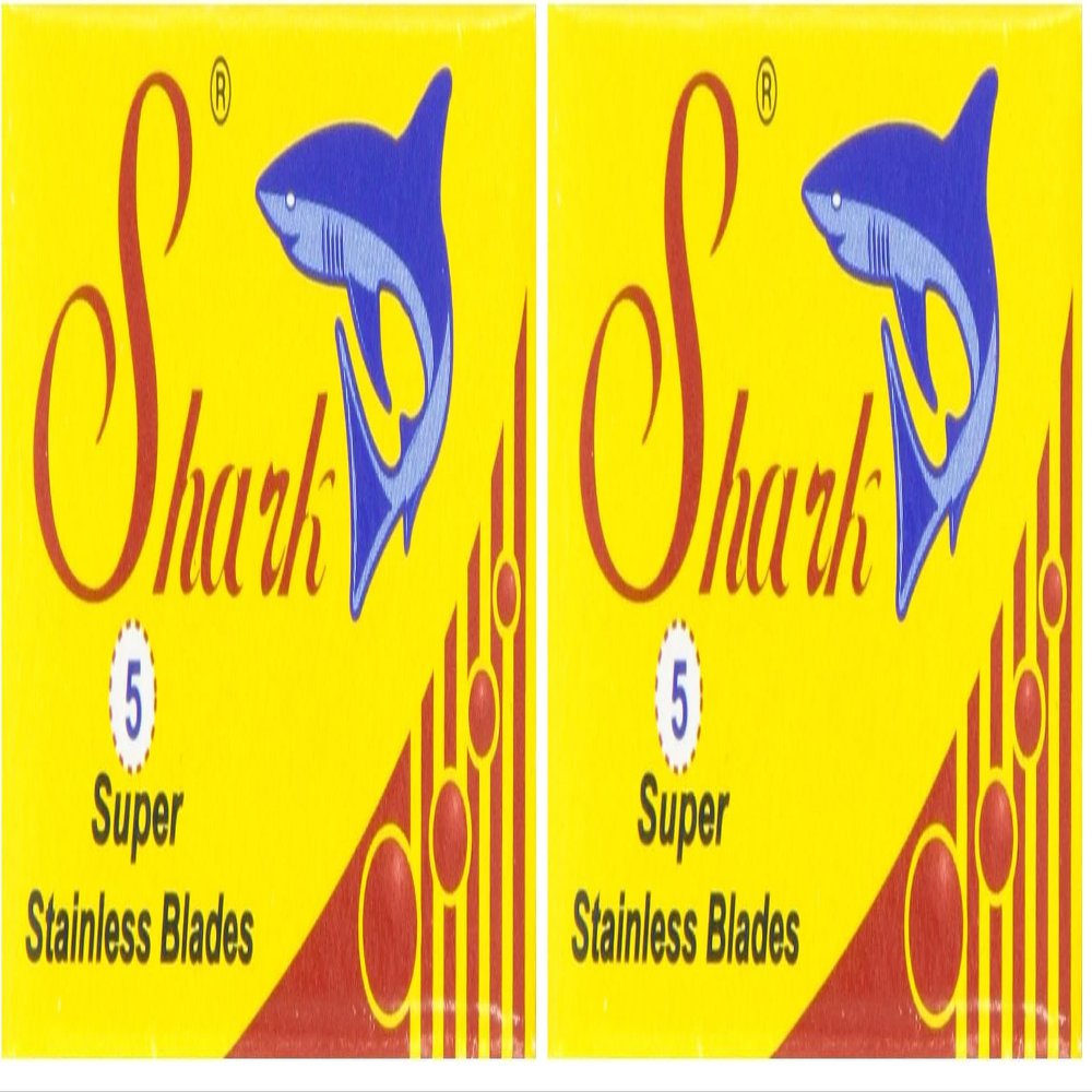 Shark Double Edge Razor Blades, Super Stainless, 5 Count (Pack of 40)