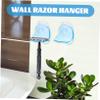 Ipetboom 2pcs Manual Shaver Hanger Suction Cup Shaver Holder Razor Storage Holder Suction Razor Rack view 2