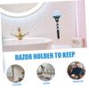 Ipetboom 2pcs Manual Shaver Hanger Suction Cup Shaver Holder Razor Storage Holder Suction Razor Rack view 3
