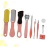 Ipetboom 10pcs Foot Care Set Portable Pedicure Tools for Dead Skin Removal Foot File for Home Use Pink view 2