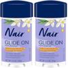 Nair Glide On Hair Removal Cream, Arm, Leg, and Bikini Hair Remover, Depilatory Cream, 3.3 Oz Stick (Pack of 2) view 1