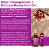 Difeel Pomegranate & Manuka Honey Premium Hair Oil 2.5 oz. Travel Size - Growth Stimulating, Moisturizing & Strengthening Hair Oil for Dry, Damaged Hair view 4