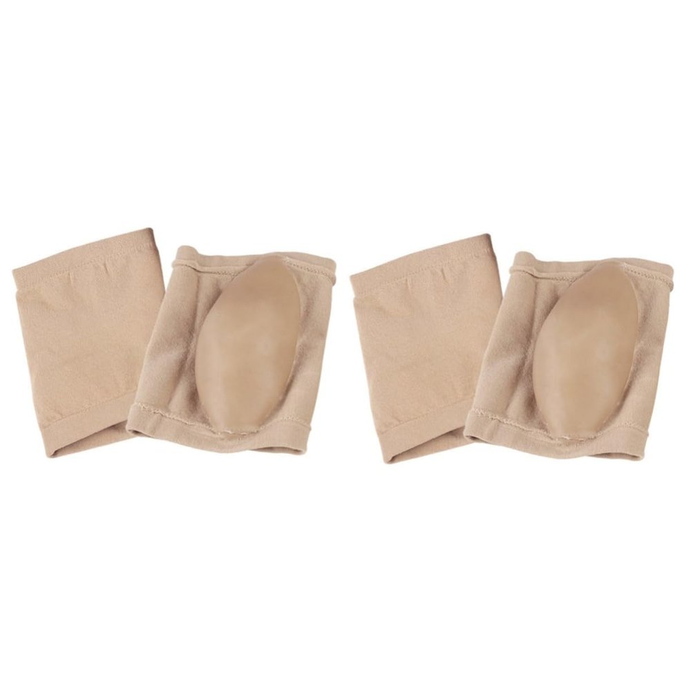 Ipetboom 2pairs Heel Gel Moisturizing Socks Breathable Crack Foot Protectors for Day Comfort Unisex Silk Ankle Stockings Khaki