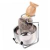 Beatifufu 1set Men Shaving Tool Kit Beard Care Accessories Bowl Rack Brush for Convenient Grooming and Easy Beard Cleaning view 2