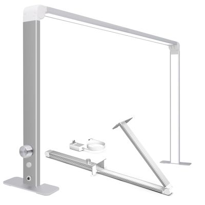 Qyrztaon Half Moon Nail Desk Lamp for Professionals Foldable 4000-6500k 36w Adjustable Brightness, Color Temperature Led Light for Nails Desk Lamp, Silver