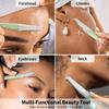 Dermaplane Razor for Women Face, Precision Face Razors for Women, Dermaplaning Tool, Gentle Exfoliation, Facial Hair Removal and Perfectly Shape Brows, Reusable Metal Handle with 4 Microblades, Green view 4