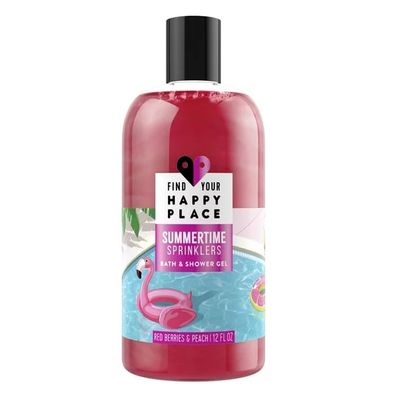 Find Your Happy Place Bubble Bath and Shower Gel Summertime Sprinklers 12 fl. oz., Pink