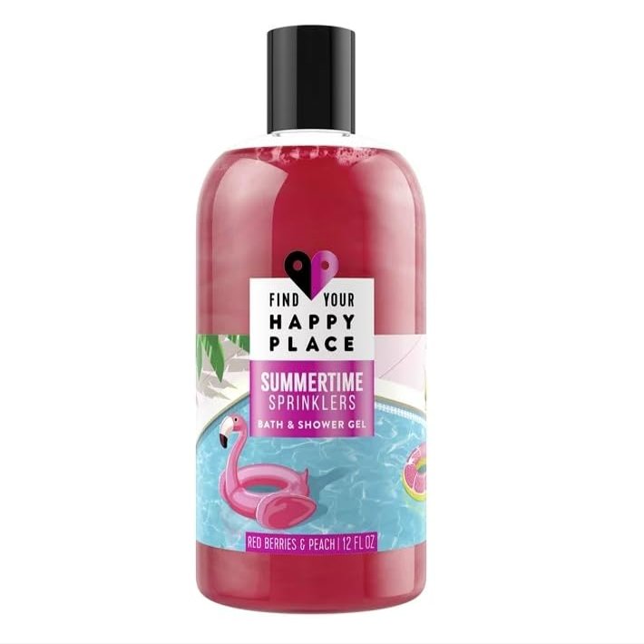 Find Your Happy Place Bubble Bath and Shower Gel Summertime Sprinklers 12 fl. oz., Pink