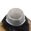Fine Mono Mens Toupe Remy Human Hair System Clear Poly Skin Around Hairpiece Monofilament Wig Durable PU Hair Replacement (#1B30 Natural Black With 30% Gray, 6''x8' 120% Light Medium Density) view 2
