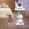 Rolling Utility Cart, 3-Tier Medical Utility Cart Mobile Workstation with Tray Salon Lab Mobile Medical Trolley Cart Professional Cart for Home Hospital Office Medical Clinic, White view 2