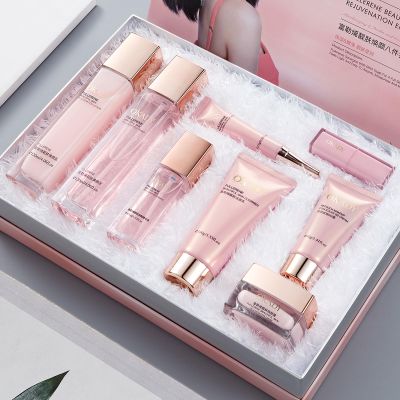 8-in-1 Skincare & Makeup Gift Set with Antioxidant Complex  Cleanser, Toner, LotionSerum, Eye CreamBB Cream & Velvet Lip Color  Hydrating Routine for All Skin Types, Daily Glow Essentials 