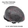 25MM Curly Toupee 0.1mm PU Base Human Hair Replacement Systems Mens Hairpiece Brazilian Hair Wig8 X10#1 Jet Black-25mm Wave view 4