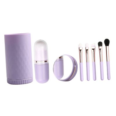 Gogogmee 1set Professional Makeup Brushes Mirror Portable Cosmetics Brush Set for Blush Eyeshadow and More for Daily Use and Travel