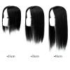 12x14 Hand Tied for Woman Light Human Hair Natural Black One Piece Four Clips Clip in Hair Toppers Straight (Left,18inch) view 4