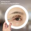 10X Magnification LED Lighted Makeup Mirror with Adjustable Brightness, Triple Suction Cups for Travel view 3