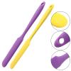 Coufce 3 Pieces Silicone Waxing Spatula Non Stick Wax Spatulas Resin Popsicle Sticks Hair Removal Waxing Applicator Non-Stick Kitchen Scraper (Orange, Yellow, Purple) view 4