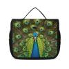 QUOPLMAM Peacock Portable Toiletry Bags,Travel Makeup Bags,Travel Cosmetic Bags,with Handle,Large Capacity view 1