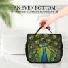 QUOPLMAM Peacock Portable Toiletry Bags,Travel Makeup Bags,Travel Cosmetic Bags,with Handle,Large Capacity view 3