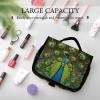 QUOPLMAM Peacock Portable Toiletry Bags,Travel Makeup Bags,Travel Cosmetic Bags,with Handle,Large Capacity view 4