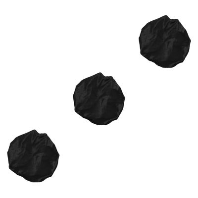 Ipetboom 3pcs Adjustable Hair Bonnet Satin for Hair for Sleep Shower and Conditioning Suitable for Types Black Dual-layer Design
