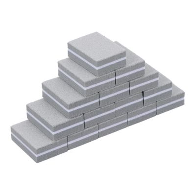 Beatifufu 50pcs Sponge Nail Files for Manicure and Pedicure and Washable Polishing Tools for Nail Shaping and Buffing for Treatment and Extensions Grey