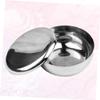 BIUDECO Shaving Bubble Bowl Men's Stainless Steel Shaving Bowl with Lid Razor Accessory view 2