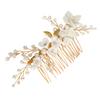 Beatifufu Alloy Hair Comb Wedding Headdress White Handmade Floral Bridal Accessory for Elegant Women for Special Occasions and Banquets view 1
