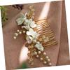 Beatifufu Alloy Hair Comb Wedding Headdress White Handmade Floral Bridal Accessory for Elegant Women for Special Occasions and Banquets view 2