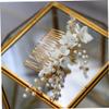 Beatifufu Alloy Hair Comb Wedding Headdress White Handmade Floral Bridal Accessory for Elegant Women for Special Occasions and Banquets view 3