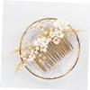 Beatifufu Alloy Hair Comb Wedding Headdress White Handmade Floral Bridal Accessory for Elegant Women for Special Occasions and Banquets view 4