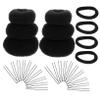 Beatifufu 2sets Hair Donut Bun Makers -shaped Hairpins and Elastic Bands for Women Easy to Use Diy Hair Styling Accessories for Chignons and Updos Total