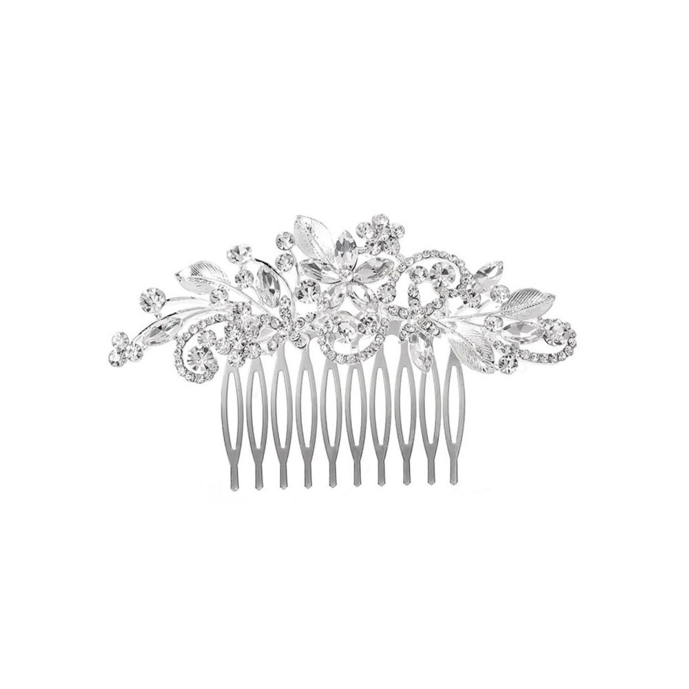 Beatifufu Elegant Bridal Hair Comb Rhinestones 2pcs Set Wedding Headpiece Fashion Headwear Photo Prop Hair Accessories Random Style