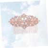 Beatifufu Rose Gold Rhinestone Hair Comb for Women Elegant Hair Insert Comb for Bun Styles 1 Piece for Weddings and Parties Sparkling Design view 3
