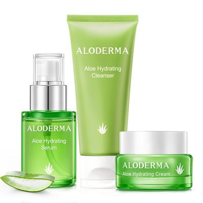 Aloderma Travel Size Hydrating Set - 3 Pieces - Cleanser, Cream, Serum