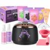 AZAM All-in-one At Home Waxing Kit for Hair removal,Wax pot Waxing Professiona+4 Pack Hard Beads+Silicone Bowl 2 Treatment Oils Wax Kit Accessories Warmer for Full Body view 1
