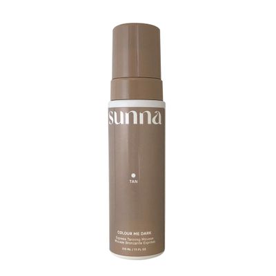 Dark Express Self Tanning Mousse by SunnaTan - Self Tanner Mousse with Natural Ingredients - Lightweight Formula - Vegan & Paraben Free - Made in Canada (210ml)
