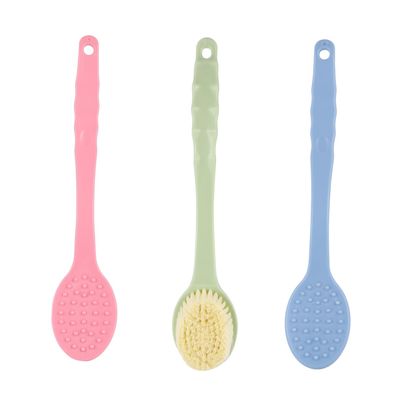 Ipetboom 3pcs Long Handle Bath Brush Soft Bristles for Body Scrubbing Back Cleaning and Shower Use Bathing Accessories for All Skin Types