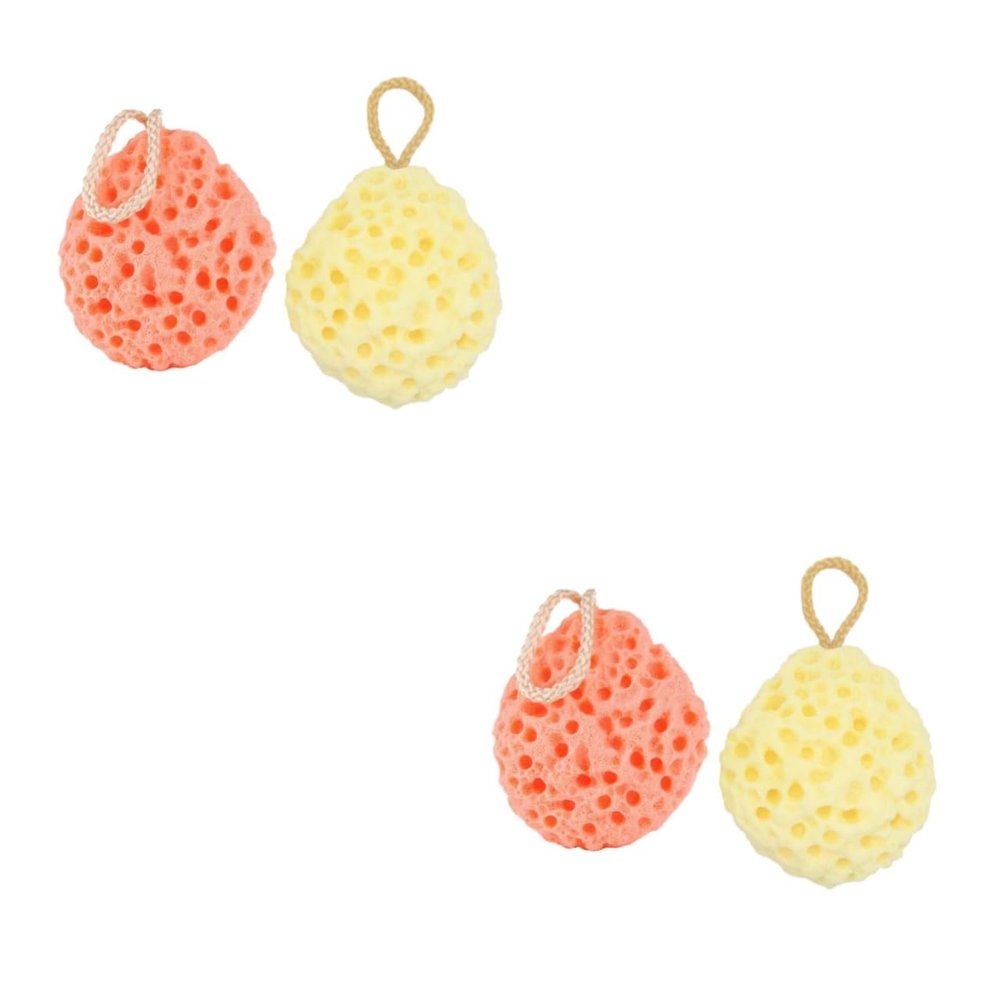 Ipetboom 4pcs Exfoliating Body Scrubber Honeycomb Bath Ball Shower Ball for Skin Care Moisturizing Sponge Soft Texture