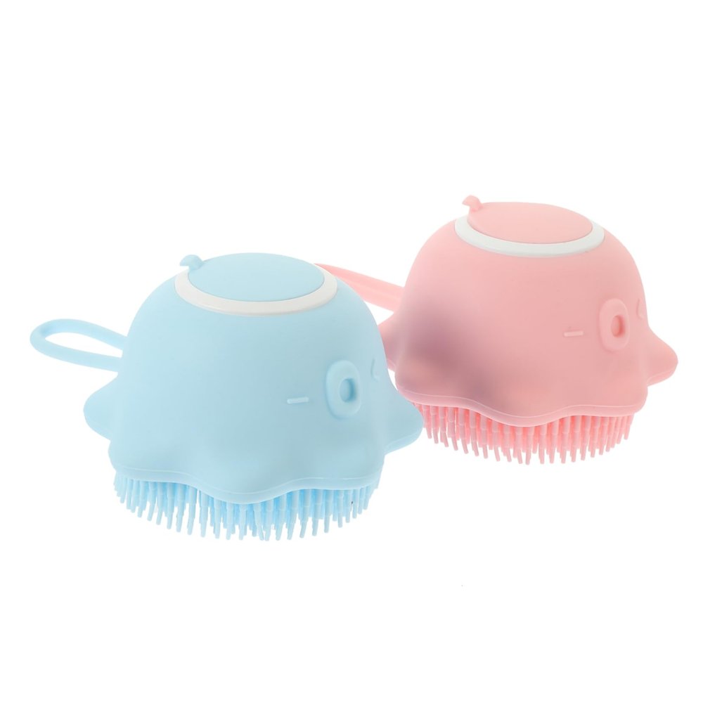 Ipetboom Bath Brush Set 2pcs Boys and Girls Use Shower Brush Silicone Bath Scrubber Scalp Massager for Gentle Bathing
