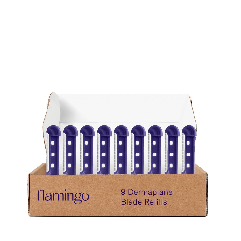Flamingo Dermaplane Blades Refills, Face Razors for Women, Smooth Skin, 9 Count