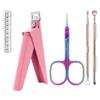 Acrylic False Nail Clippers with Magnets, Cuticle Scissors with Cuticle Pushers, Extra Fine Curved Blade view 1