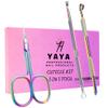 Acrylic False Nail Clippers with Magnets, Cuticle Scissors with Cuticle Pushers, Extra Fine Curved Blade view 3