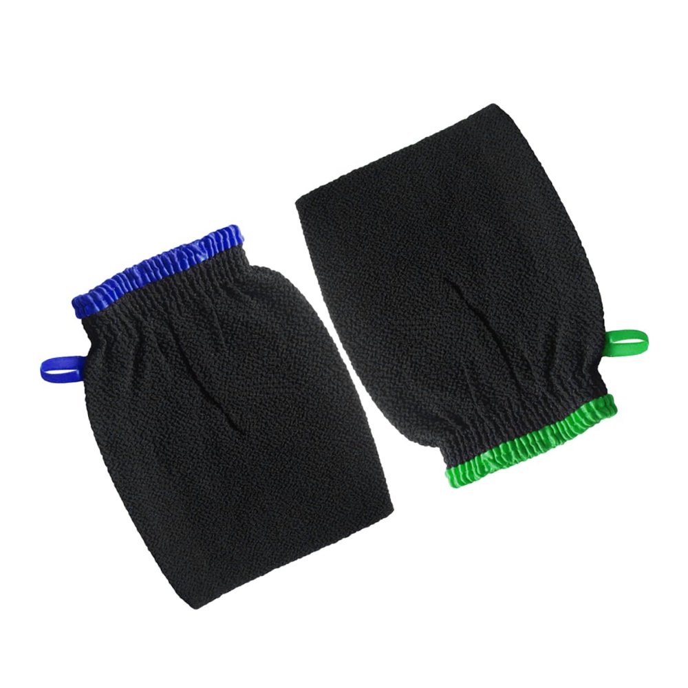 Ipetboom 2pcs Exfoliating Bath Scrub Gloves for Deep Clean Stretchy Sauna Mitts for Men Women Random for