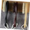 Beatifufu Dense Wool Bristle Hair Brush Curved Handle Shaving Brush for Men Natural Wood Handle Dark view 2