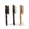 Beatifufu Dense Wool Bristle Hair Brush Curved Handle Shaving Brush for Men Natural Wood Handle Dark view 3