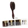 Beatifufu Dense Wool Bristle Hair Brush Curved Handle Shaving Brush for Men Natural Wood Handle Dark view 4