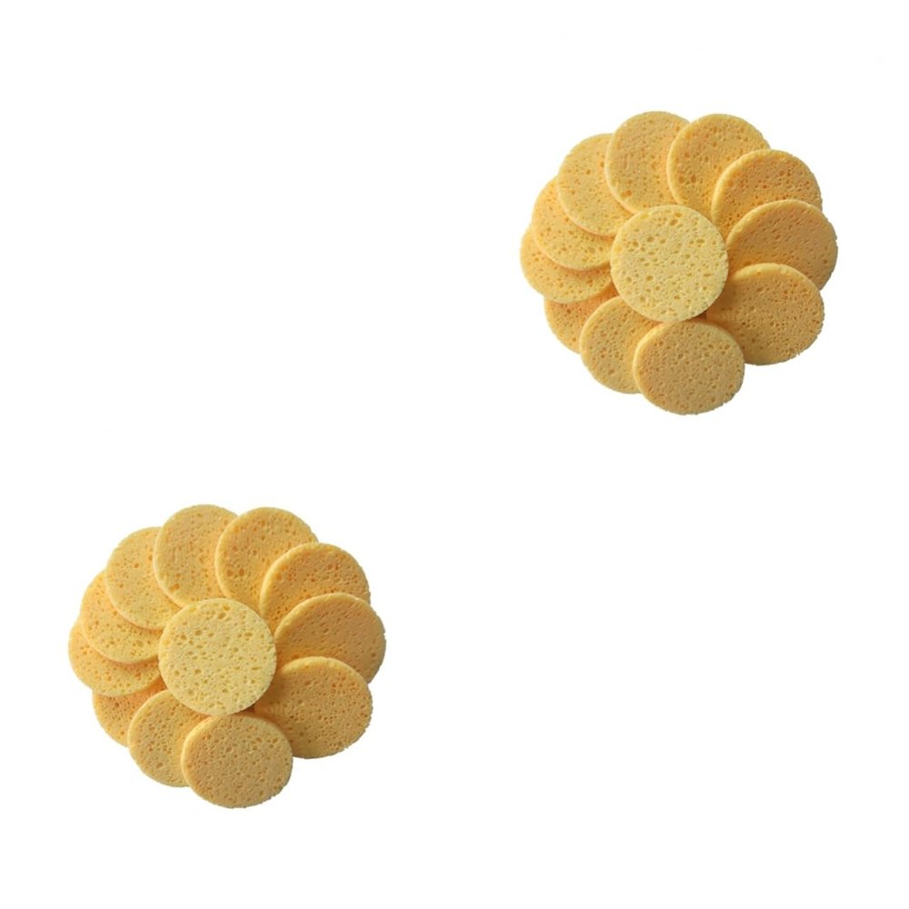 Ipetboom 100pcs Facial Cleaning Sponge Face Scrub Exfoliator Cellulose Sponges Makeup Remover Tools Safe for Skin