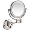 coseclinic Led Lighted Makeup Mirror Wall Mount 5X Magnifying Cosmetic Mirror 360 Swivel Extendable Two Sided Vanity Mirror for Bathroom,UK Plug/Nickel Brushed view 1
